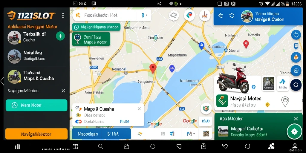 Tampilan antarmuka 1121SLOT dengan fitur Navigasi Motor yang informatif.