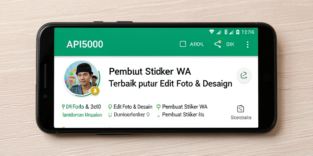 Antarmuka API5000 untuk membuat stiker WA yang menarik dan kreatif.