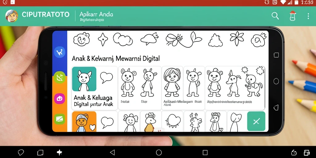 Antarmuka user-friendly aplikasi CIPUTRATOTO untuk mewarnai.