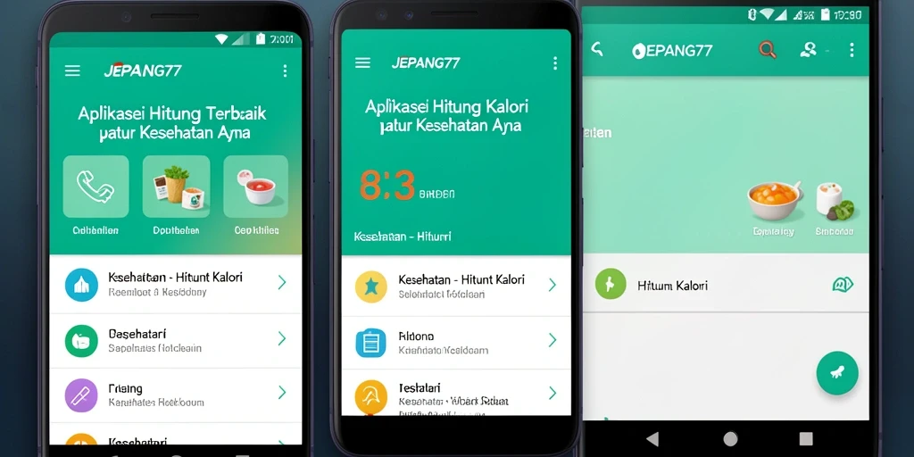 Tampilan antarmuka JEPANG77 yang user-friendly untuk menghitung kalori.