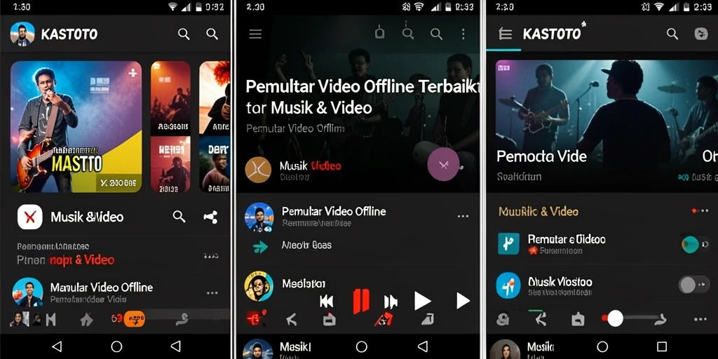 Screenshot antarmuka KASTOTO menampilkan fitur Pemutar Video Offline.