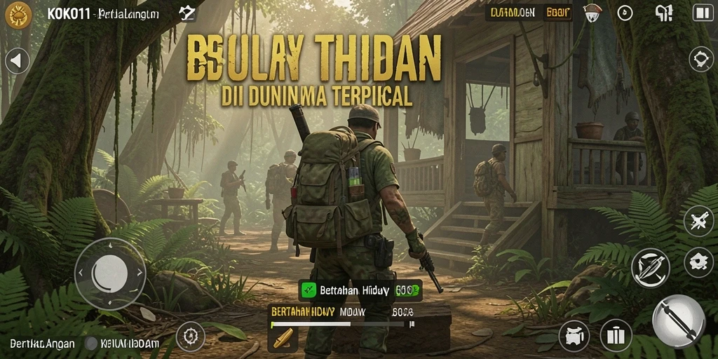 Tampilan antarmuka KOKO11 saat bertahan hidup di pulau.