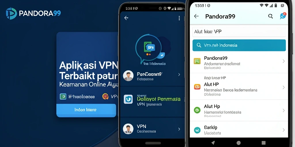 Antarmuka aplikasi PANDORA99 yang mudah digunakan dan fungsional untuk VPN Indonesia.