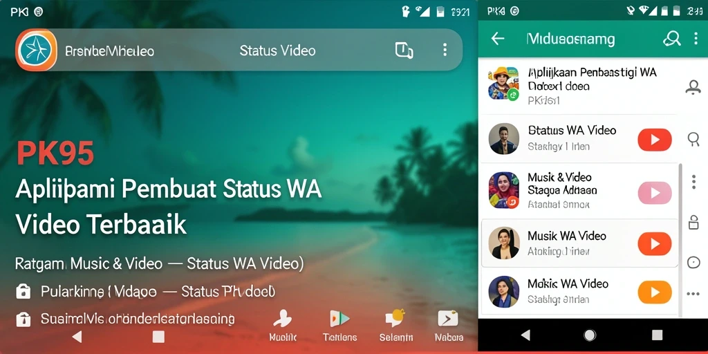 Tampilan antarmuka PK95 untuk membuat status WA Video yang menarik.