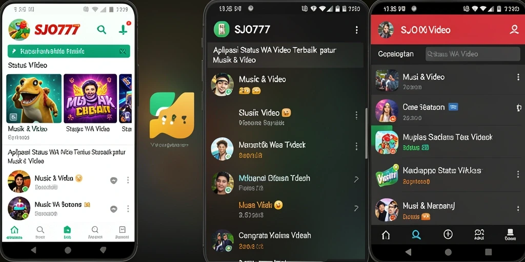 Tampilan antarmuka SJO777 untuk status video musik.