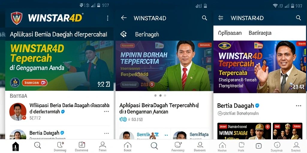 Antarmuka aplikasi WINSTAR4D menampilkan berita daerah terkini dengan jelas.