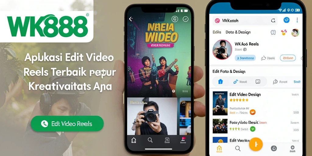 Antarmuka pengguna WK888 dengan berbagai fitur Edit Video Reels yang menarik.