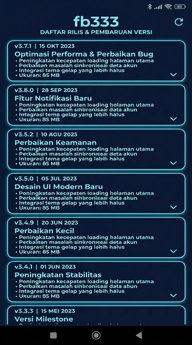 Riwayat Versi fb333 untuk Pengguna Android